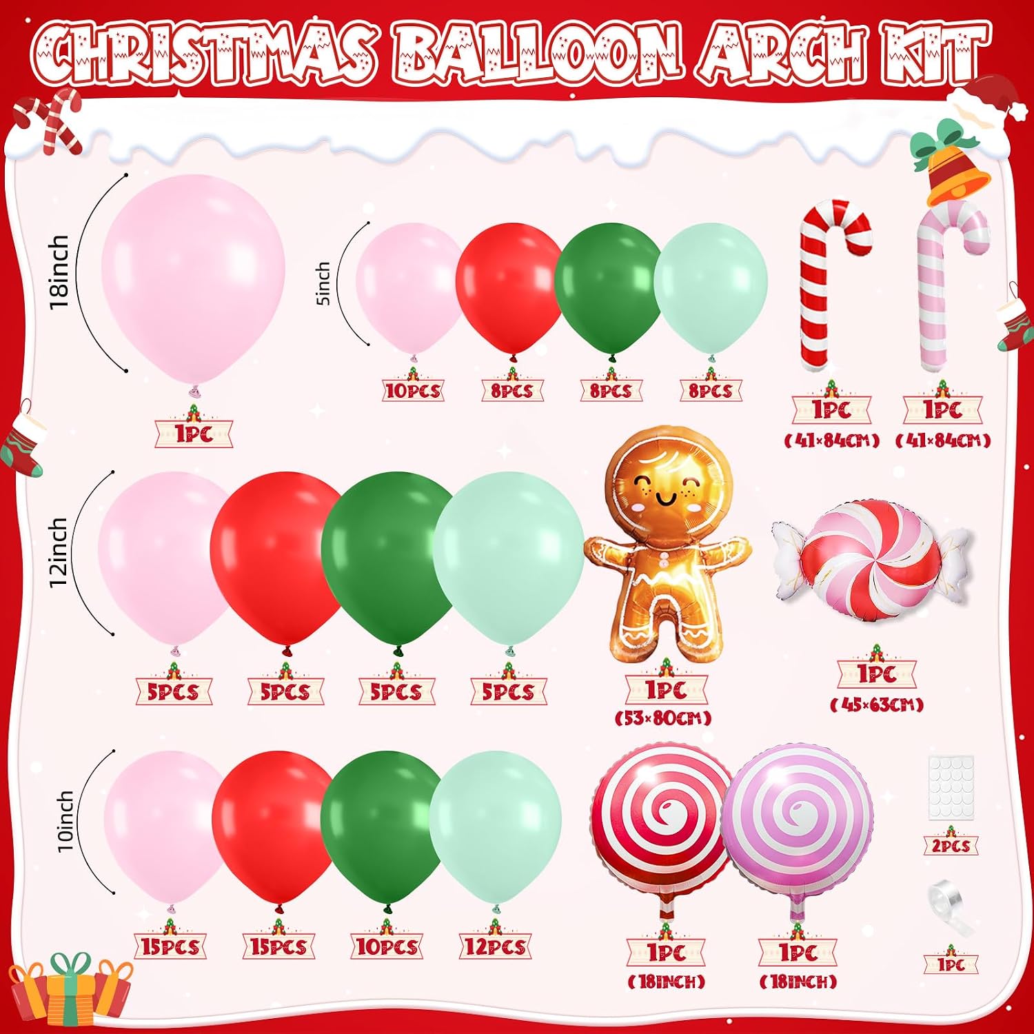 Kit de Arco de Balões de Natal - Balloon Arch Kit avaliação e preço